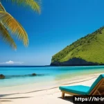 인도네시아 날씨와 계절 - **"Golden Dry Season Serenity: Indonesian Beach Bliss"**
    A wide-angle, sun-drenched image captur...